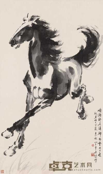 徐悲鸿 1944年作 奔马图 立轴 108×63.5cm